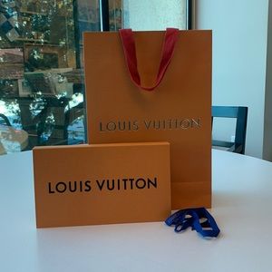 Louis Vuitton shopping bag, receipt box and ribbon